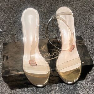 Chaco Women's Clear Strap Heels - Gold